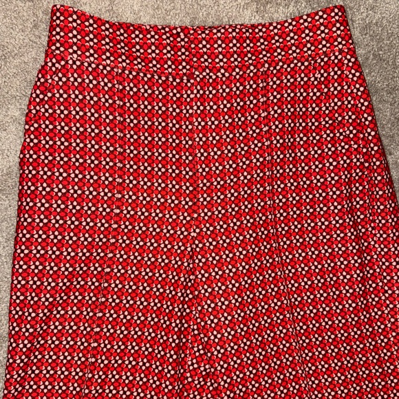 Alice + Olivia Red Orange Patterned Dylan Trousers - Picture 2 of 3